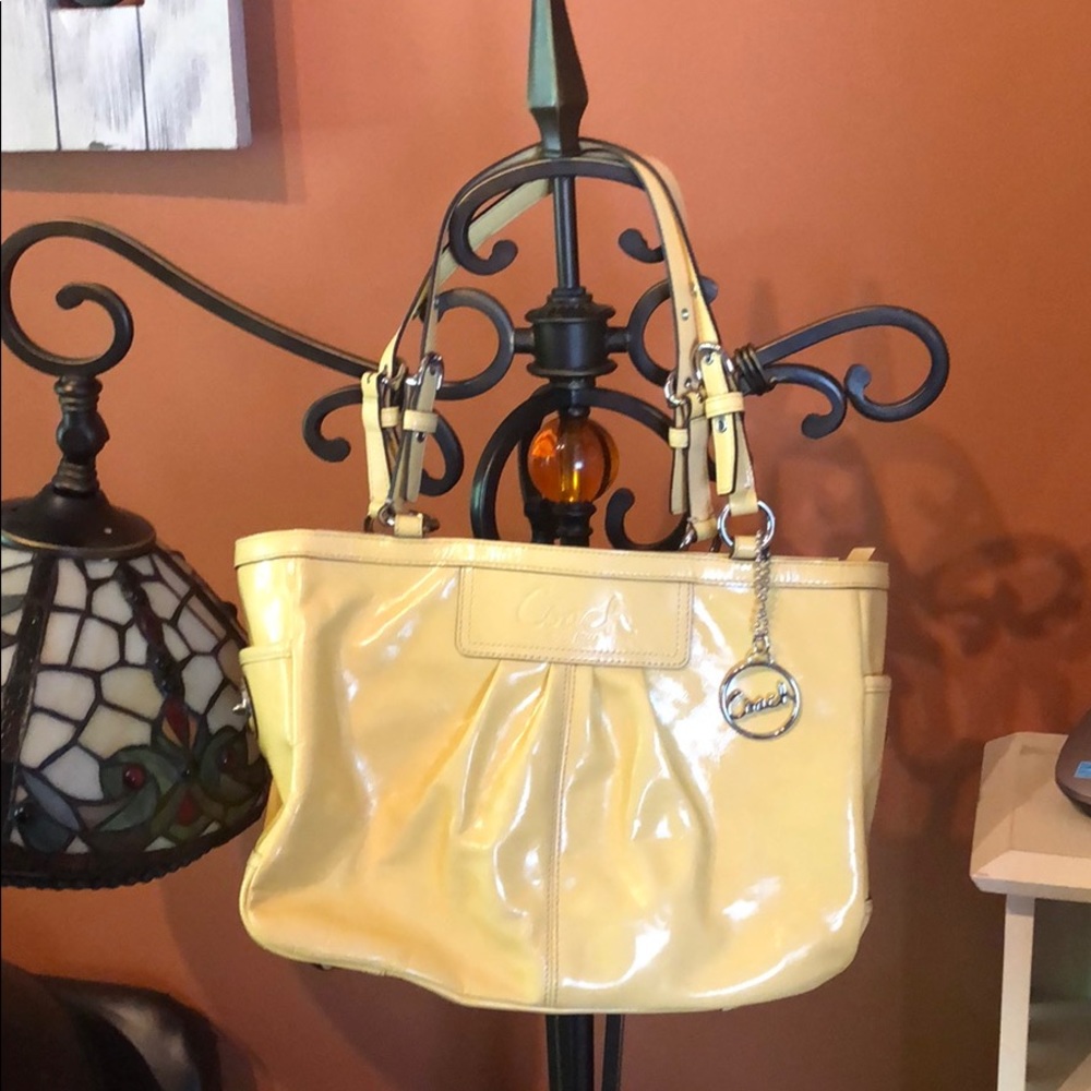 Lemon yellow Coach bag!